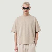 255GSM Unisex Boxy Fit Solid Color Tee - thumbnail image 1