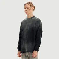260GSM Unisex Oversized Sun Faded Long Sleeve Top - thumbnail image 3