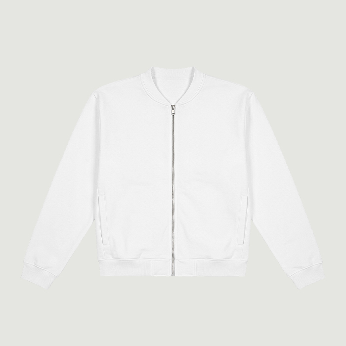 400GSM Unisex Brushed Fleece Bomber Jacket