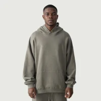380GSM Unisex Fleece-lined Snap Collar Hoodie - thumbnail image 1