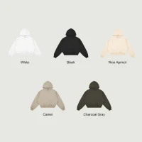 380GSM Unisex Snap Collar Hoodie - thumbnail image 3