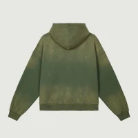 440GSM Unisex Sun Faded Distressed Full-zip Hoodie - thumbnail image 2