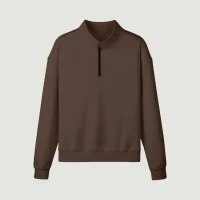 380GSM Unisex Heavyweight Regular Fit Half-Zip Brushed Fleece Sweatshirt - thumbnail image 1