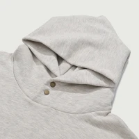 380GSM Unisex Fleece-lined Snap Collar Hoodie - thumbnail image 5