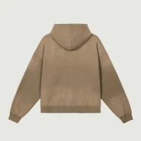 440GSM Unisex Sun Faded Distressed Full-zip Hoodie - thumbnail image 2