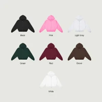 400GSM Unisex Heavyweight Tapered Full-Zip Balloon Hoodie - thumbnail image 3