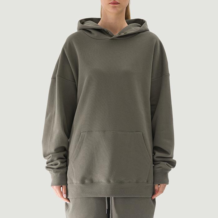 380GSM Unisex Double Snap Brushed Fleece Hoodie