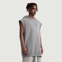 380GSM Unisex Oversized Washed Sleeveless Hoodie - thumbnail image 3
