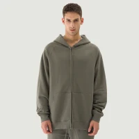 380GSM Unisex Heavyweight Brushed Fleece Full-zip Hoodie - thumbnail image 1