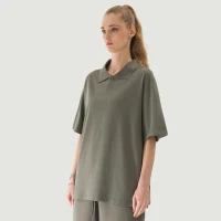 240GSM Unisex Oversized Polo Shirt - thumbnail image 3