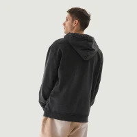 380GSM Unisex Snow Wash Snap Collar Hoodie - thumbnail image 2