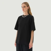 260GSM Unisex Raw Hem T-shirt - thumbnail image 3