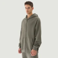 380GSM Unisex Heavyweight Brushed Fleece Full-zip Hoodie - thumbnail image 3