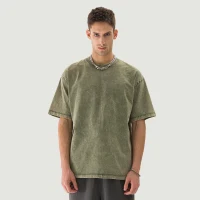 285GSM Unisex Oversized Snow Wash T-shirt - thumbnail image 1