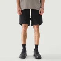 360GSM Unisex Clipped Corner Washed Sweat Shorts - thumbnail image 1