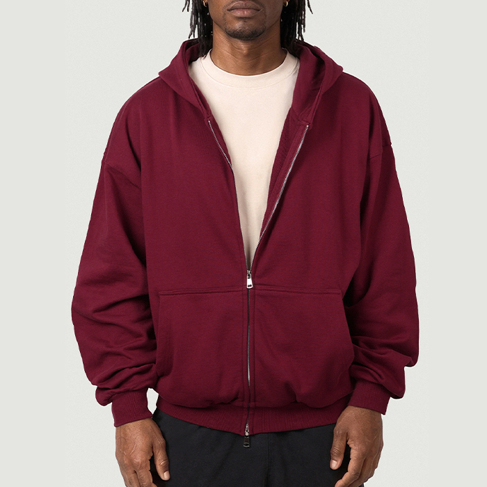 400GSM Unisex Heavyweight Tapered Full-Zip Balloon Hoodie