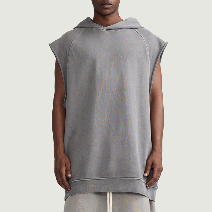 380GSM Unisex Oversized Washed Sleeveless Hoodie