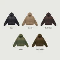 440GSM Unisex Sun Faded Distressed Full-zip Hoodie - thumbnail image 3