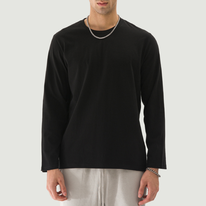210GSM Unisex Classic Crew Neck Long Sleeve Top