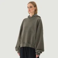 380GSM Unisex Brushed Fleece Boxy Hoodie - thumbnail image 3