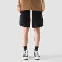 360GSM Unisex Clipped Corner Washed Sweat Shorts - thumbnail image 1