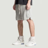 360GSM Unisex Clipped Corner Washed Sweat Shorts - thumbnail image 3