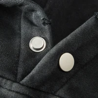380GSM Unisex Snow Wash Snap Collar Hoodie - thumbnail image 6