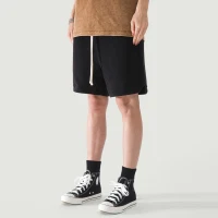 360GSM Unisex Clipped Corner Washed Sweat Shorts - thumbnail image 3