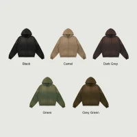 440GSM Unisex Sun Faded Distressed Full-zip Hoodie - thumbnail image 3