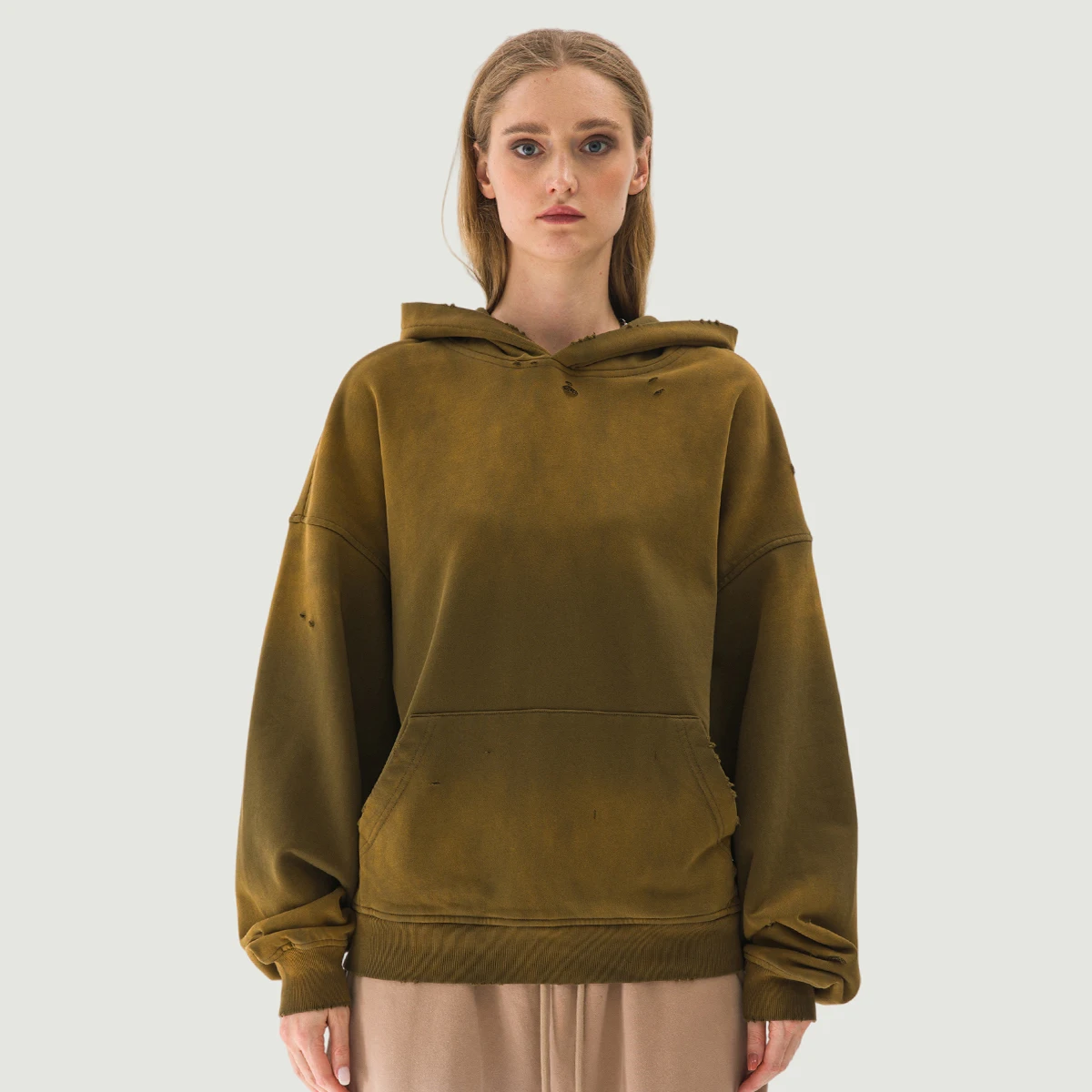 440GSM Unisex Sun Faded Distressed Hoodie - main image
