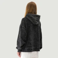 440GSM Unisex Vintage Snow Wash Full-zip Hoodie - thumbnail image 3