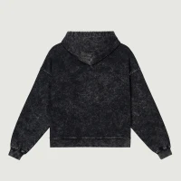 440GSM Unisex Vintage Snow Wash Full-zip Hoodie - thumbnail image 2