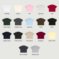 255GSM Unisex Boxy Fit Solid Color Tee - thumbnail image 4