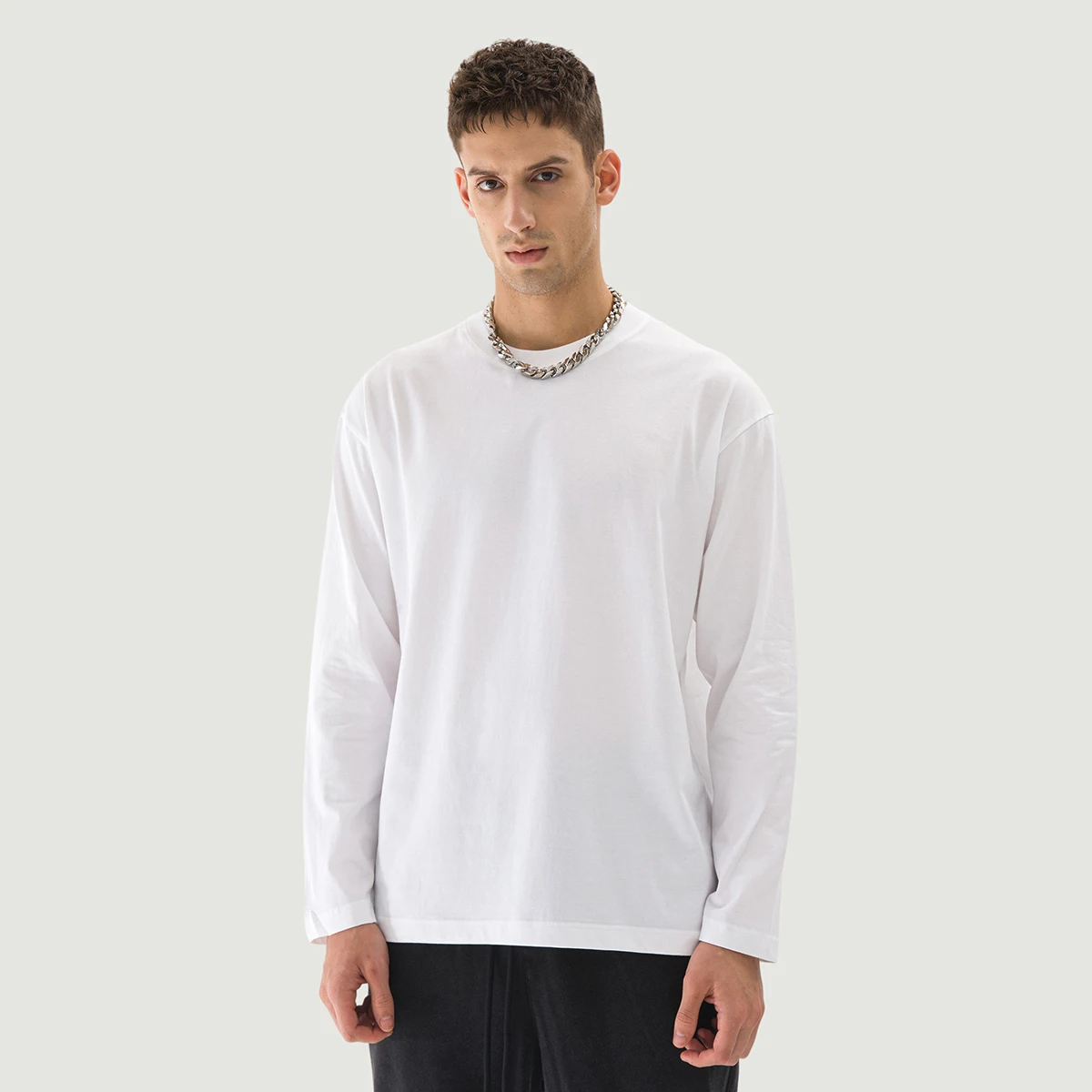 220GSM Unisex Crew Neck Long Sleeve T-shirt - main image