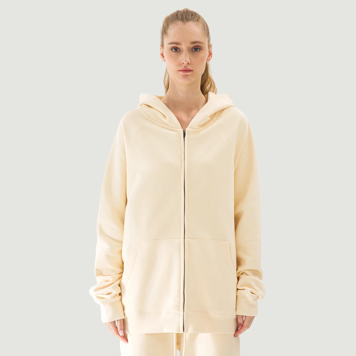 380GSM Unisex Heavyweight Brushed Fleece Full-zip Hoodie - main image