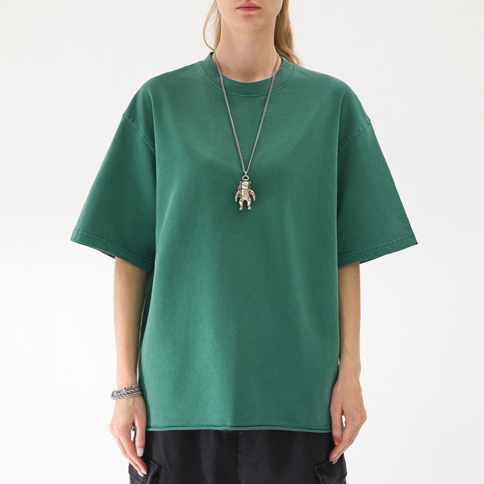 260GSM Unisex Faded Raw Hem T-shirt