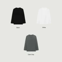 220GSM Unisex Crew Neck Long Sleeve T-shirt - thumbnail image 2