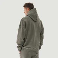 380GSM Unisex Double Snap Brushed Fleece Hoodie - thumbnail image 2