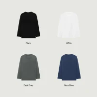 220GSM Unisex Crew Neck Long Sleeve T-shirt - thumbnail image 4