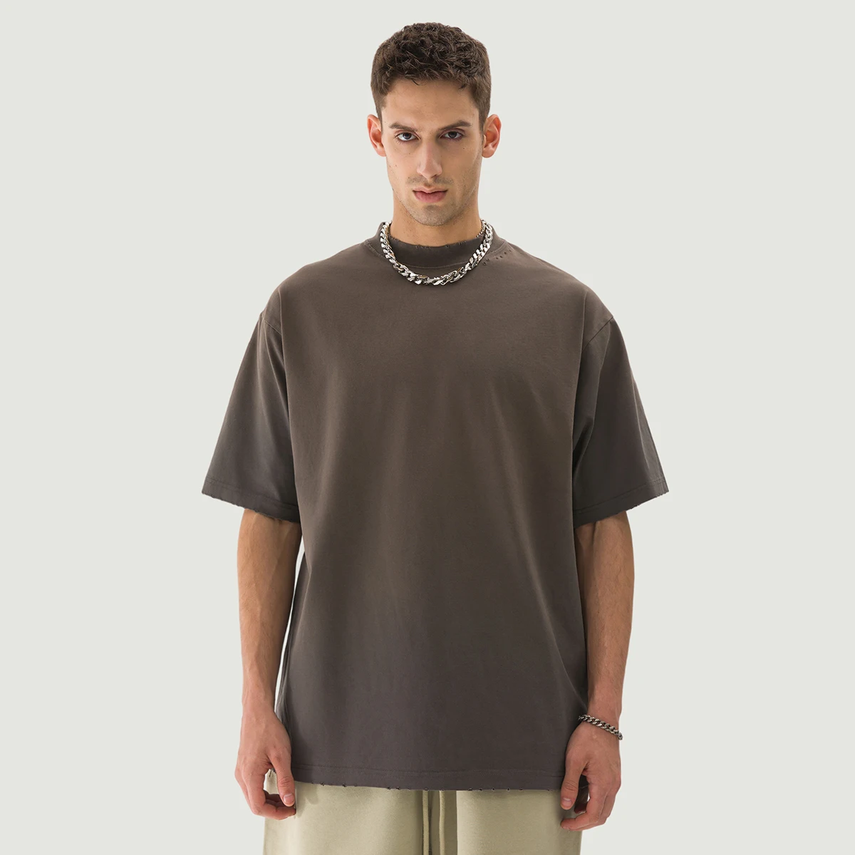 260GSM Unisex Oversized Sun Faded Distressed T-shirt - main image
