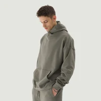 380GSM Unisex Double Snap Brushed Fleece Hoodie - thumbnail image 3