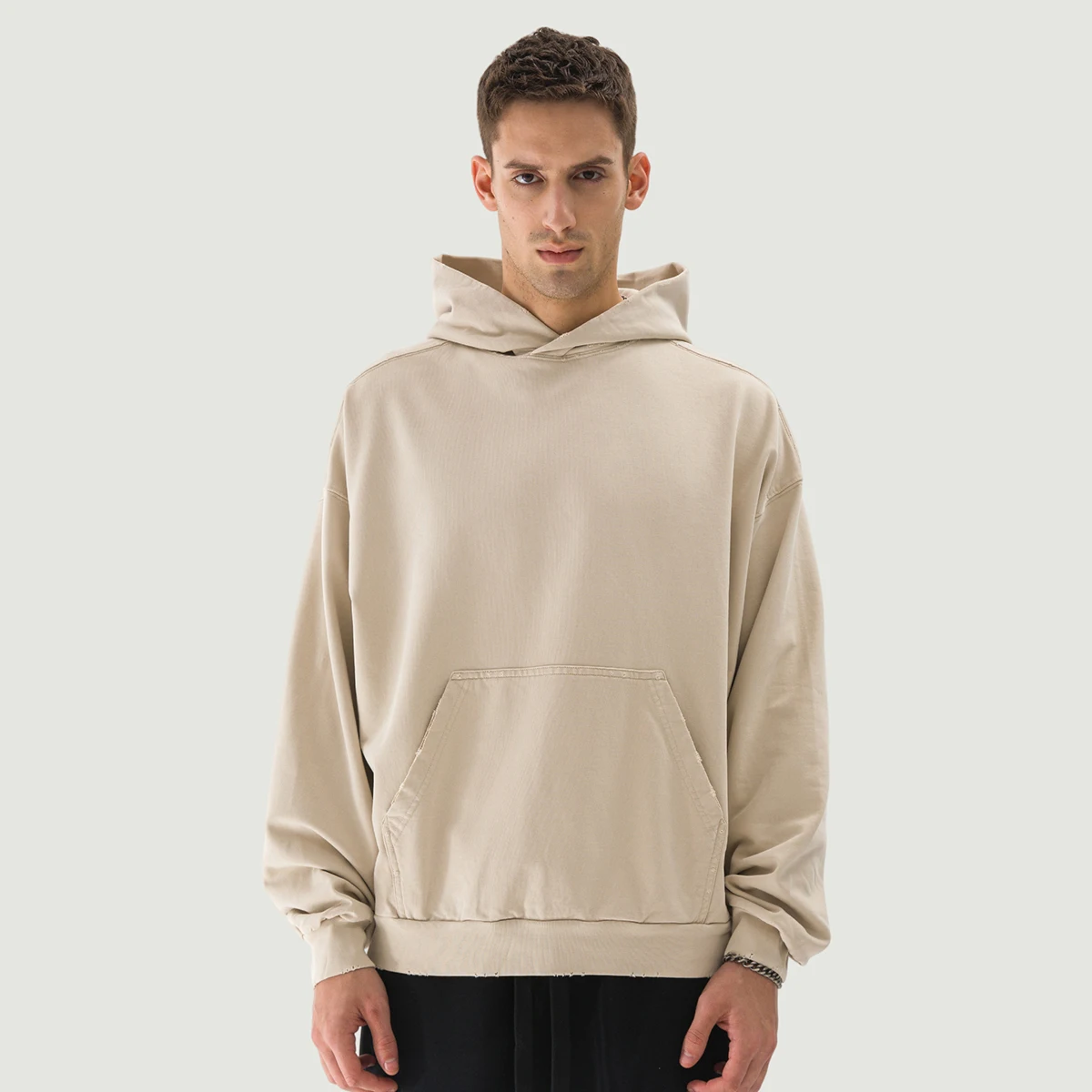 380GSM Unisex Sun Faded Ripped Pocket Hoodie - main image