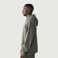 380GSM Unisex Fleece-lined Snap Collar Hoodie - thumbnail image 3