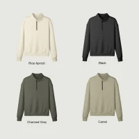 380GSM Unisex Heavyweight Half-zip Sweatshirt - thumbnail image 3