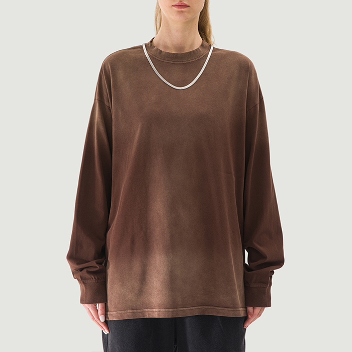 260GSM Unisex Oversized Sun Faded Long Sleeve Top