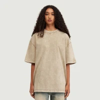 285GSM Unisex Oversized Snow Wash T-shirt - thumbnail image 1