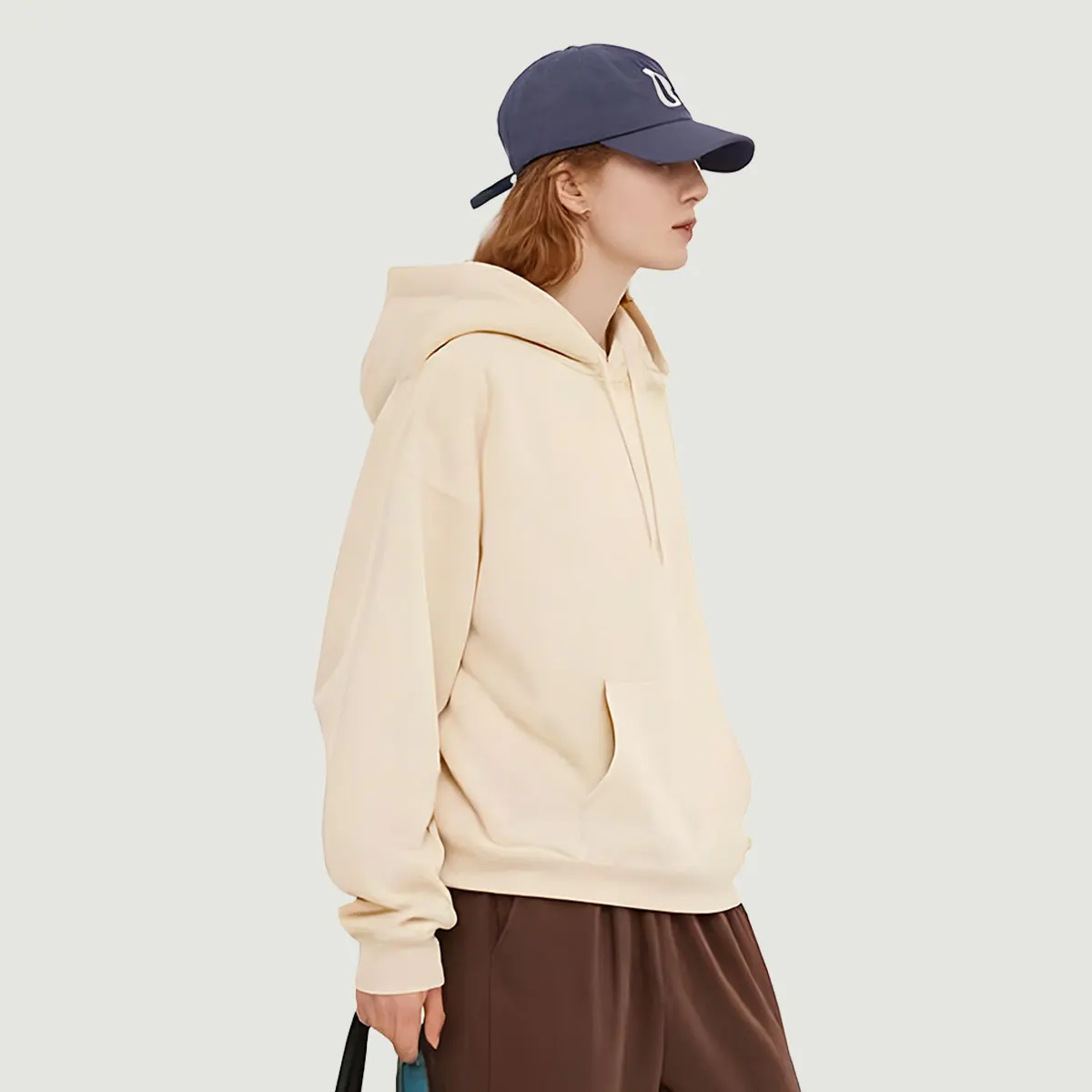 380GSM Unisex Fleece-lined Drawstring Hoodie - thumbnail image 2