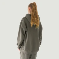 380GSM Unisex Double Snap Brushed Fleece Hoodie - thumbnail image 2