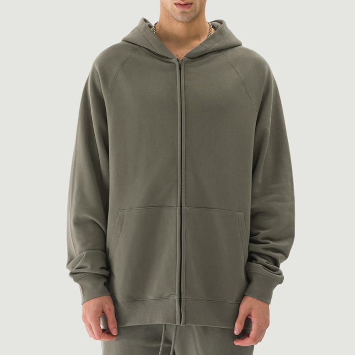 380GSM Unisex Heavyweight Brushed Fleece Full-zip Hoodie