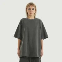 260GSM Unisex Faded Raw Hem T-shirt - thumbnail image 1